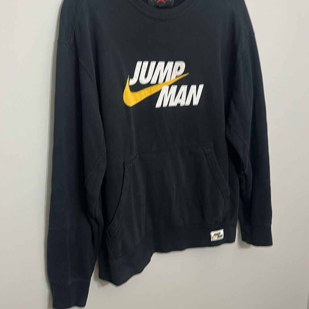 Jordan Nike Mens Black Jumpman Crew Neck Pullover Sweatshirt Size Large - Picture 2 of 8